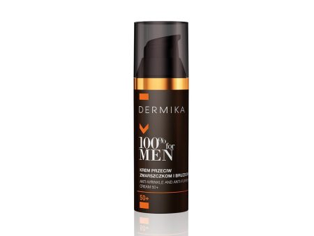 100% for Men Cream 50+ krem przeciw zmarszczkom i bruzdom na dzień i na noc 50ml Online Hot Sale