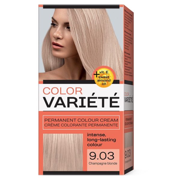 Variete Color Permanent Colour Cream farba trwale koloryzująca 9.03 Szampański Blond 110g on Sale