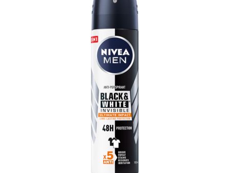 Men Black&White Invisible Ultimate Impact antyperspirant spray 150ml Cheap