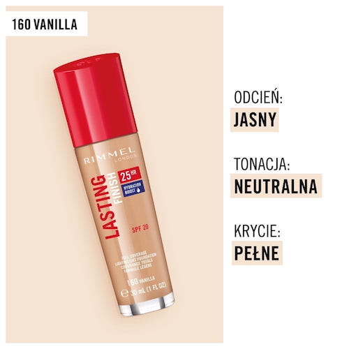 Lasting Finish 25HR SPF20 długotrwały podkład do twarzy 160 Vanilla 30ml Online now