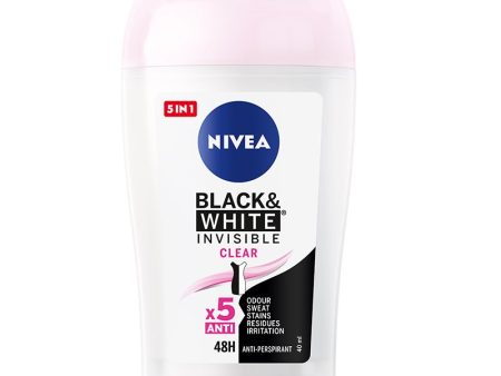 Black&White Invisible Clear antyperspirant w sztyfcie 40ml Online Sale