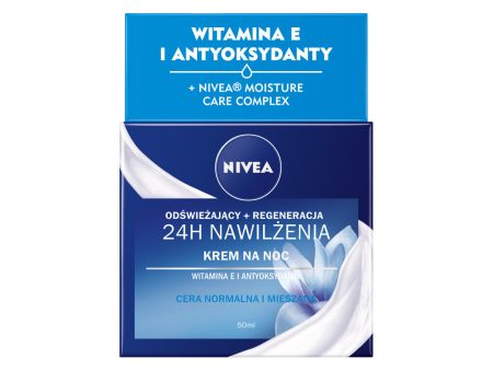 24H Nawilżenia Odświeżający + Regeneracja regenerujący krem na noc 50ml For Sale